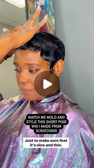 Ekeena Majors| Short Weave Expert✂️ on Instagram: "YES IT’S A WEAVE!!!! Well actually a PARTIAL WIG!🔥 Creating these Versatile Options for women who are looking to treat their hair and scalp during times of hairloss has been a great feeling as a Hair Artist! Women are beautifully crafted inside and out! So I take great Pride in help them not only Regain Confidence but to also be a part of a Self Care journey! Comment below if you’re interested in this service for 2024!🥰 ##keena360 #pixie #pixiecut #educator #beautypro #mobhair #cutlife #masterstylist #modernsalon #behindthechair #hairstylists #atlanta #empirebeauty" Mold Pixie Haircut For Black Women, Mold Hairstyles For Black Women, Quickweave Pixie Cut, Pixie Quick Weave Black Women, Growing Out Pixie Hairstyles, Pixie Cut Quick Weave Black Women, Pixie Weave, Pixie Cut Quick Weave, Short Quick Weave Hairstyles