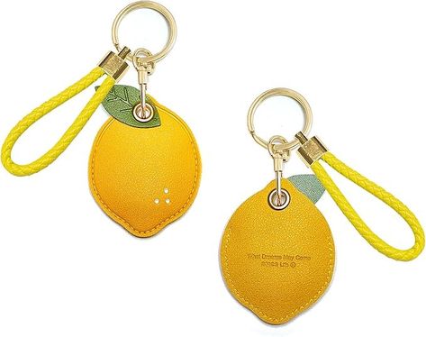 Amazon.com: CATCH ON 2 Pack Leather Airtag Keychain Case Holder, Cute Kawaii Accessories Suitable for Airtag (Lemons) : Electronics Lemon Keychain, Airtag Keychain, Airtag Case, Keychain Accessories, Kawaii Accessories, Cartoon Style, Leather Keychain, Cute Kawaii, Fun Bags