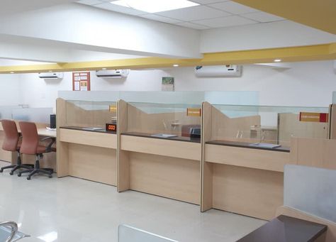 Bank Cash Counter Design, Bank Counter Design, Cash Counter Design, Bank Interior Design, Bank Interior, Office Layout Plan, Reception Table Design, Office Furniture Layout, Shop Counter Design