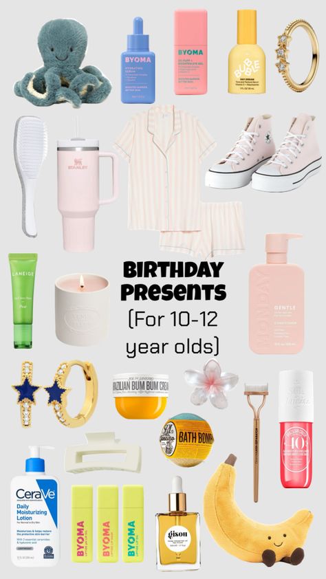 Birthday present inspo (for 10-12 year olds) #birthdaypresentideas #birthdaywishlist #birthday #giftinspo Things For Your Birthday List, Stuff To Get For Your Birthday 11, Teen B Day Gifts, Christmas Present Ideas For Girls 11, Christmas Present Ideas For 12 Girl, Stuff To Get For Your Birthday 11 Yo, Presents For 10 Year Girl, Christmas Presents For 12 Year Girl, Christmas List Ideas 9-10 Years Old