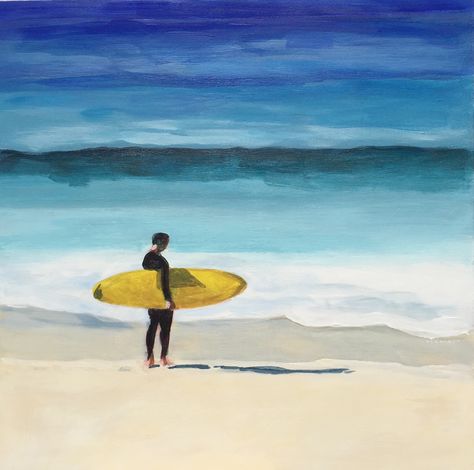 Surfboard Painting On Canvas, Surfboard Canvas Painting, Surf Board Painting On Canvas, Surfboard Acrylic Painting, Surfing Painting Easy, Surf Art Painting, Surfer Acrylic Painting, Surfer Painting, Acrylic Surf Painting