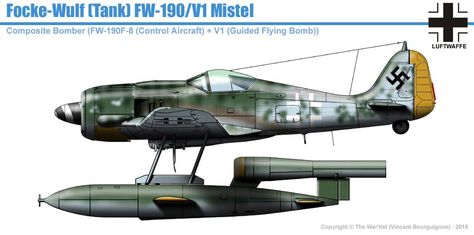 FW.190/V1 Mistel Aircraft Sketch, Military Pics, Sea Planes, Luftwaffe Planes, Fw 190, Wwii Airplane, Flying Vehicles, Wwii Plane, Ww2 Planes