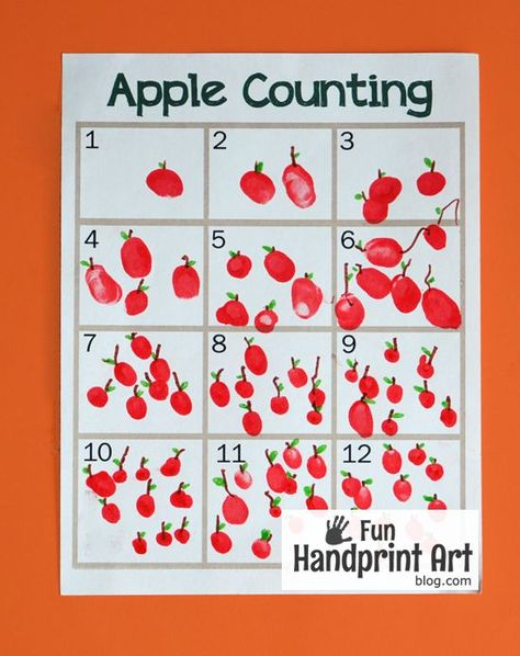 Apple Counting Activity for Johnny Appleseed Day or A is for Apple Apple Counting, Johnny Appleseed Day, Preschool Apple Theme, September Preschool, Apple Kindergarten, A Is For Apple, Apple Lessons, Apple Math, Apple Preschool