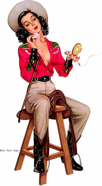 Arte Pin Up, Graphics Fairy, Vintage Cowgirl, Big Balls, Vintage Pin Up, Poses References, Oui Oui, Pin Up Art, E Card