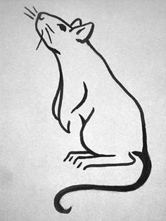 Rat Drawings Simple, Mouse Tattoo, Rat Tattoo, Lillies Tattoo, Super Tattoo, Mouse Tattoos, Tattoo Cat, Trendy Tattoo, Cat Memorial