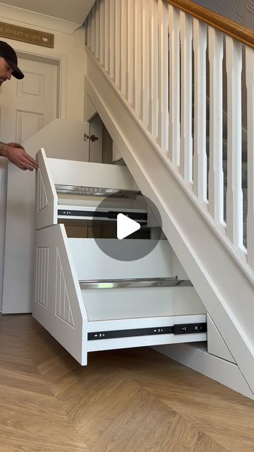 Under Stairs Cupboard Storage, Under Staircase Ideas, Stairs Storage Drawers, Under Stairs Drawers, Office Under Stairs, Storage Under Staircase, Cabinet Under Stairs, Under Stairs Space, Stairway Storage