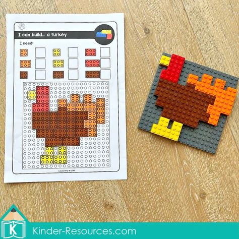 November Fine Motor Printable Activities Morning Tubs | Bins.Lego building bricks task cards Lego Task Cards, School Holiday Snacks, Activities For November, Lego Basic, November Morning, Lego Juniors, Thanksgiving Kindergarten, Lego Mosaic, Lego Challenge