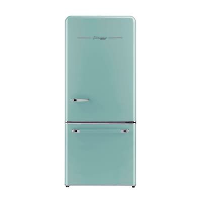 Retro Refrigerator Kitchen, Modern Refrigerator, Unique Appliances, Top Of Refrigerator, Retro Refrigerator, Retro Appliances, Counter Depth Refrigerator, Bottom Freezer Refrigerator, Retro Fridge