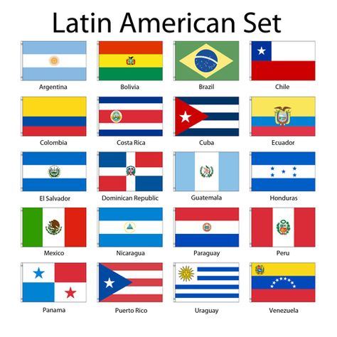 Latin American Aesthetic, Latin America Aesthetic Culture, Latin America Aesthetic, Latin Countries Flags, Every Flag Of The World, Latin America Flags, South American Flags, North America Flag, All Flags Of The World With Names