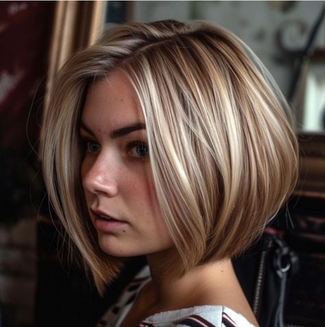 Textured Bob With Highlights, Caramel Blonde Bob Hair, Blonde Highlights On Brown Hair Short, Blonde Bob Hairstyles Fine Hair, Hair Color For Women Over 50 Haircolor, 2024 Bob Hair Trends, Layered Blonde Bob, Blonde Layered Bob, Blonde And Caramel Highlights