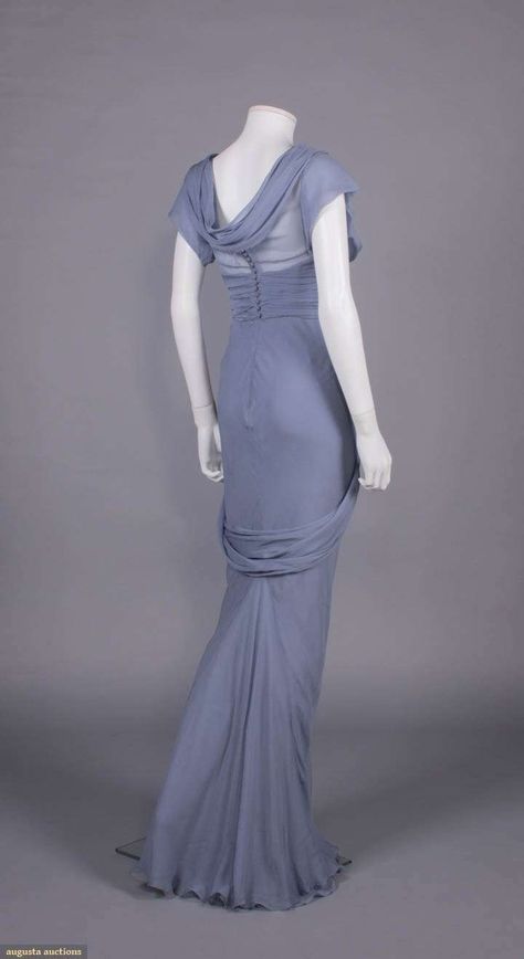 1930s Evening Gowns, Medusa Story, 30s Dresses, Pleated Drapes, Royal Clothing, Chiffon Overlay, Clothing And Textile, 1930s Fashion, Textiles Fashion