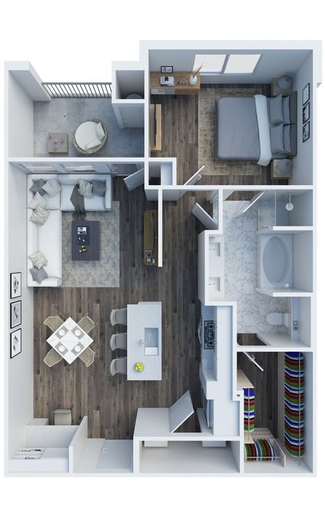 1 Person Apartment Layout, 3d House Plans 1bedroom, Home Decor Layout, Small Apartment Floor Plans 1 Bedroom, Layout Apartment, Small Apartment Floor Plans, Apartment Layouts, Small Apartment Plans, 3d Floor Plans