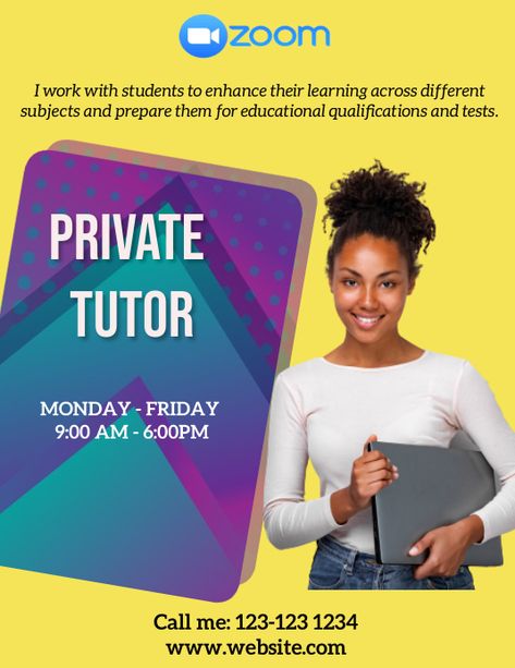 Tutor Flyer, Private Tutor, Online Flyers, Social Media Posting Schedule, Event Posters, School Template, Educational Poster, Campaign Posters, Social Media Schedule