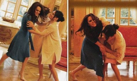 MEGHAN Markle and Kate, Duchess of Cambridge have been filmed “attacking each other” in hilarious spoof images taken by photographer Alison Jackson. Tw 125, Herzogin Von Cambridge, Meghan Markle News, Kate Middleton Hair, Pixie Cuts For Fine Hair, Princess Meghan, Prince Harry And Megan, Cuts For Fine Hair, Kate And Meghan