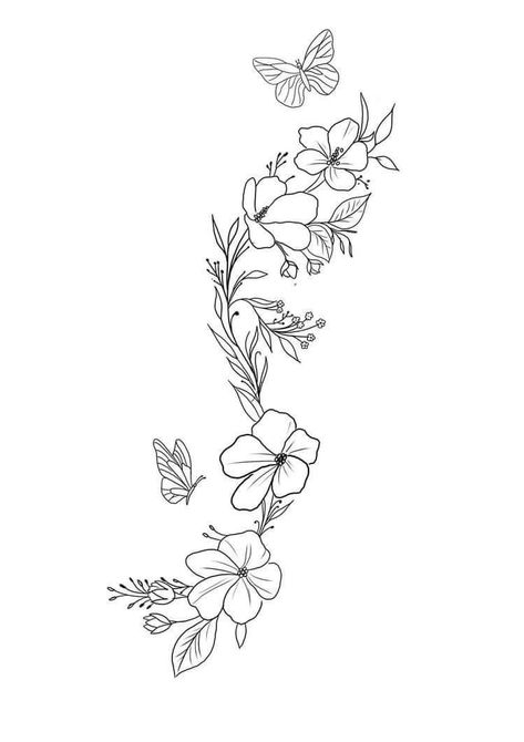 Forearm Flower Vine Tattoo, Vine Wrapped Around Arm Tattoo With Butterflies, Simple Sleeves Design Tattoo, Wrap Around Vine Tattoo Stencil, Vine Leg Tattoos Women, Front Leg Tattoo Women, Tattoo Wrap Around Wrist, Wrap Around Tattoo Stencil, Wrap Around Ankle Tattoos