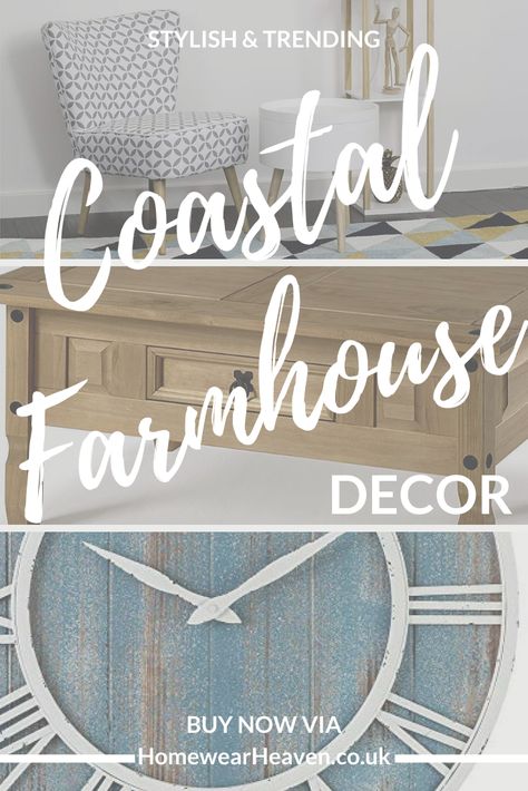 Coastal Farmhouse Coffee Table, Coastal Farmhouse Furniture, Coastal Wall Decor Ideas Bedroom, Coastal Farmhouse Wall Art, Costal Farmhouse Living Room Decor, Coastal Kitchen Wall Decor, Nautical Home Office, Nautical Guest Room, Coastal Country Living Room