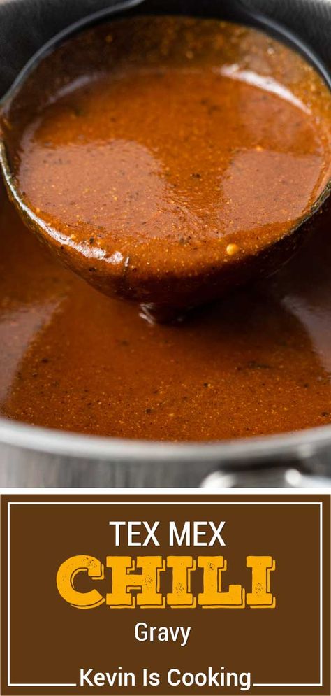 Mexican Brown Gravy, Tex Mex Chili Gravy, Chili Gravy Recipe, Chili Gravy, Tex Mex Chili, Mexican Sauces, Mexican Sauce, Recipes With Enchilada Sauce, Salsa Guacamole