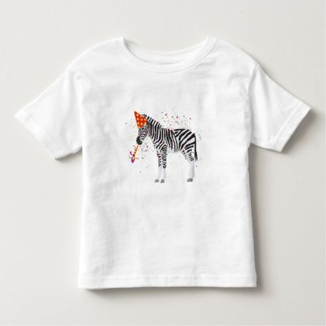 $19.20 | Zebra Partying - Animals Having a Party #funny animals, christmas xmas, funny zebra, celebration animals, celebration party, new years eve party, birthday party, zebra, cute zebra print, safari Zebra Party, Party Horns, Animal Birthday Party, Toddler Tops, Kids Room Art, Cute Illustration, Zebra Print, Christmas Tshirts, Toddler Outfits