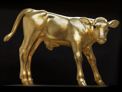 The Golden Calf Golden Calf, Yard Sculptures, Young Animal, Sculptures For Sale, Farm Yard, Glass Eyes, Sculptures & Statues, Beautiful Family, Animal Sculptures