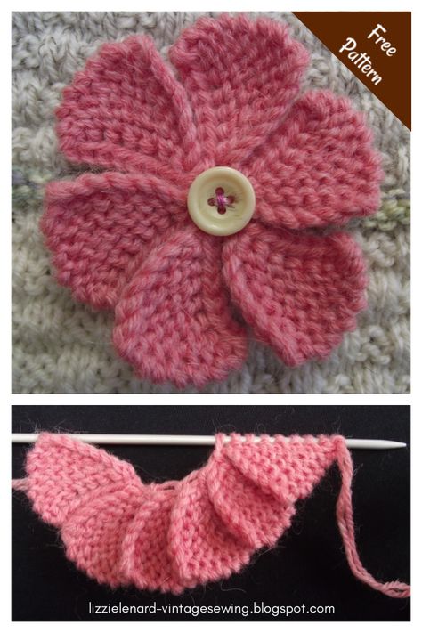 Quick and Easy Flower Free Knitting Pattern - Page 2 of 2 Free Knitting Flower Patterns, Free Knitting Patterns For Flowers, Knitting Flowers Free Pattern, Knit Flowers Free Pattern, Knitted Flowers Free Pattern Easy, Free Knitted Flower Patterns, Flower Knitting Pattern, Knitted Flowers Free, Knitted Decorations