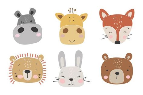 Abstract baby animals set boho baby anim... | Premium Vector #Freepik #vector #abstract #baby #animals #lion Cute Animals Illustration, Boho Animals, Animal Illustration Kids, Vector Illustration Character, Illustration Animals, Balloon Cartoon, Cute Animal Illustration, Animal Icon, Image Svg