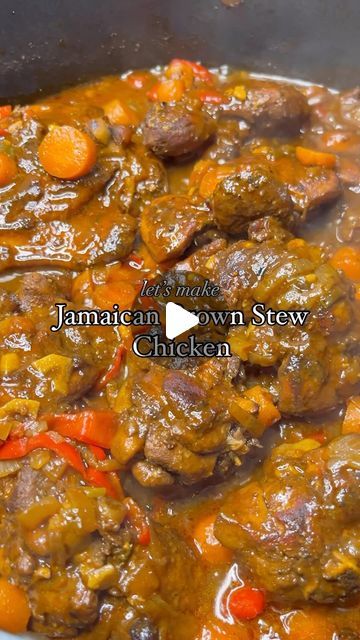 Home Cook Blog on Instagram: "Authentic Jamaican brown stew chicken! Comment “Stew” for full recipe⬅️  Hit “SAVE” and “SHARE” to a friend!   Crispy on the outside, juicy and flavorful on the inside.   Marinate overnight for the best taste.   Comment “STEW”  below if you want the full recipe! 🍗🇯🇲   What you need: 1 whole chicken, cut into pieces or whatever  your preference  2 limes (or vinegar) for cleaning the chicken 2 tbsp browning sauce 1 large onion, chopped 3 cloves garlic, minced 2 tsp fresh thyme (or 1 tsp dried thyme) 1 large bell pepper, chopped 2 medium tomatoes, chopped 2 stalks of scallion, chopped 2 carrots, sliced 1 Scotch bonnet pepper, finely chopped (optional, for heat) 2 tsp allspice (pimento) powder Salt and pepper to taste 1 tbsp paprika 1 tbsp old bay  1 tbsp meat Stewed Chicken Jamaican, Jamaican Beef Stew, Browning Sauce, Vinegar For Cleaning, Jamaican Brown Stew, Jamaican Brown Stew Chicken, Brown Stew Chicken, Jerk Chicken Recipe, Stew Chicken