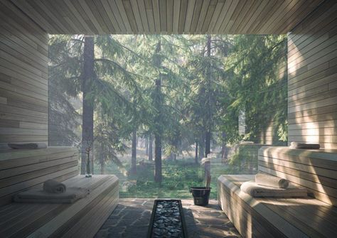 Revugia – lichtecht Forest Hotel, Forest Resort, Master Thesis, German Architecture, Wellness Resort, Spa Wellness, Outdoor Sauna, Spa Design, Modern Architecture House