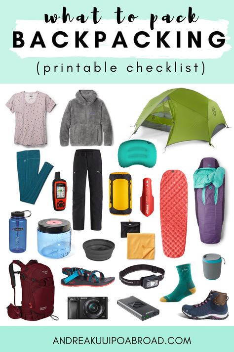 Womens Backpacking Gear, Backpacking List, Backpacking Outfits, Backpacking For Beginners, Backpacking Checklist, Compression Sacks, Backpacking Essentials, Hiking Pants Women, Checklist Printable