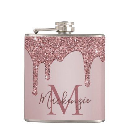 Crisco Recipes, Rose Gold Aesthetic, Custom Flask, Rose Gold Sparkle, Shower Supplies, Luxury Aesthetic, Modern Bridal, Hip Flask, Sparkles Glitter