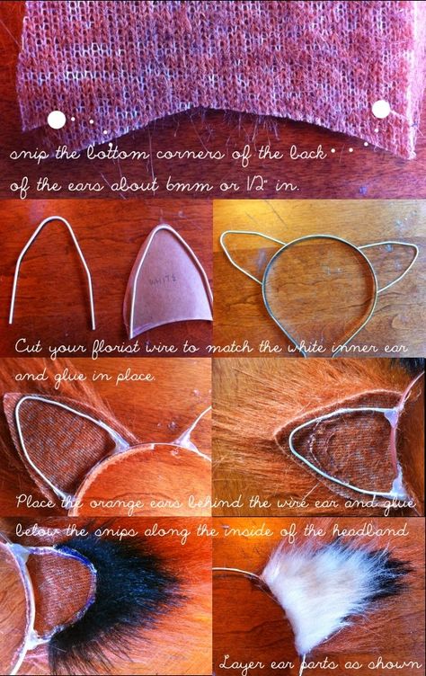 BITS: DIY No-Sew Fox Ears Diy Animal Ears Hair Clips, Ears Tutorial, Bad Christmas, Werewolf Costume, Halloweenský Makeup, Fox Clothing, Fox Costume, Wolf Costume, Wolf Ears