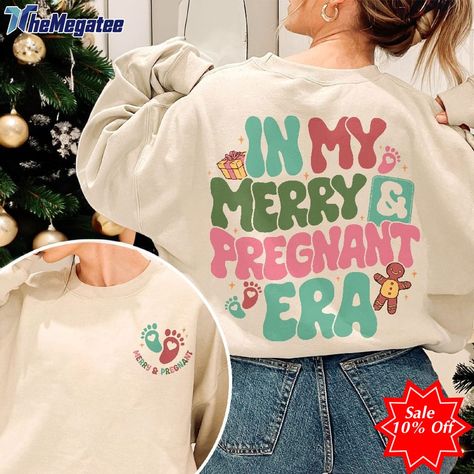 In My Merry And Pregnant Era Baby Announcement Christmas Cute Mom Gift Check more at https://themegatee.com/product/in-my-merry-and-pregnant-era-baby-announcement-christmas-cute-mom-gift/ Baby Announcement Christmas, Holiday Pregnancy Announcement, Baby Announcement Shirt, Christmas Baby Announcement, Baby Announcement Shirts, Christmas Pregnancy Announcement, Christmas Pregnancy, Christmas Guide, Mom To Be