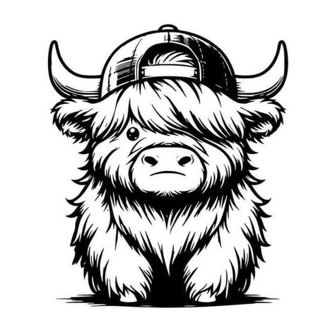 Free Highland Cow Svg Files For Cricut, Free Highland Cow Svg, Cow Svg Free Files For Cricut, Highland Cow Outline, Animal Stencil Art, Minimalist Tattoo Ideas, Highland Cow Art, Cow Svg, Cow Drawing