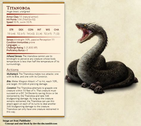 Dnd Beasts Homebrew, Dnd Snake Monster, D&d Beasts, Dnd Snake, Dungeons And Dragons Monsters, Dnd Beasts, Dnd Animals, Homebrew Monsters, Dnd Creatures