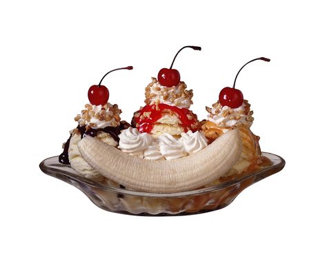 Curious how the banana split came to be? Check out our slideshow to find out the story behind the classic treat. Image Credit: Getty Images  via @AOL_Lifestyle Read more: https://www.aol.com/food/story-behind-banana-split/#slide=3438350#fullscreen?a_dgi=aolshare_pinterest The Banana Splits, Ice Cream Pictures, Banana Split Ice Cream, Banana Split Cake, Banana Split Dessert, Ice Cream Parlor, Dessert Options, Banana Flavored, Strawberry Ice Cream