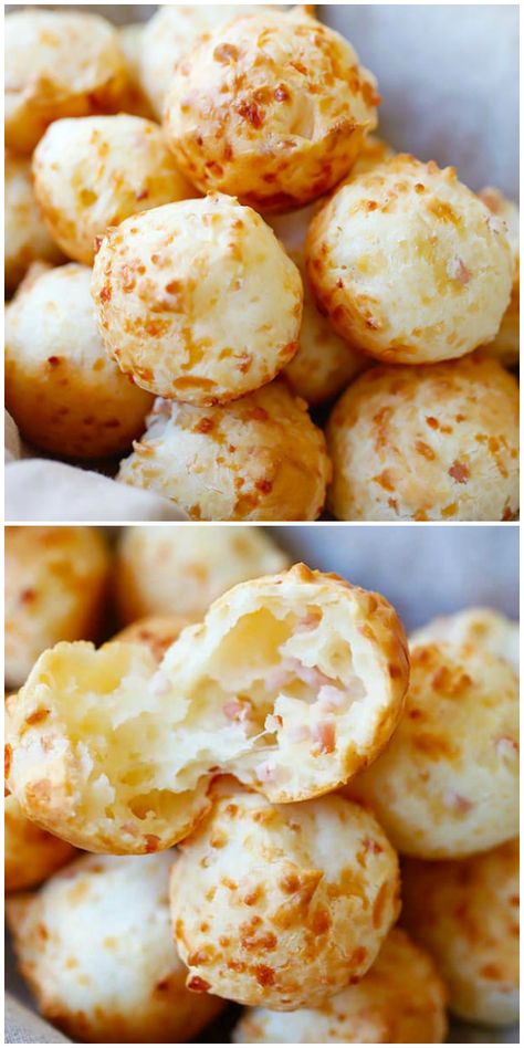 Bacon Puffs Recipe, Bacon Cheese Puffs, Bacon Bits Recipes, Gougeres Recipe, Bacon Puffs, Cheese Puffs Recipe, Savory Recipe, Puff Recipe, Cheese Puffs