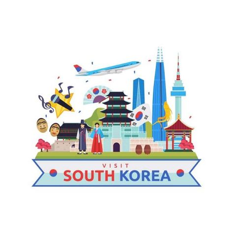 Work Cartoons, Korean Illustration, Busan South Korea, Party Cartoon, Creative Wall Decor, City Vector, Asian Architecture, Building Illustration, South Korea Travel