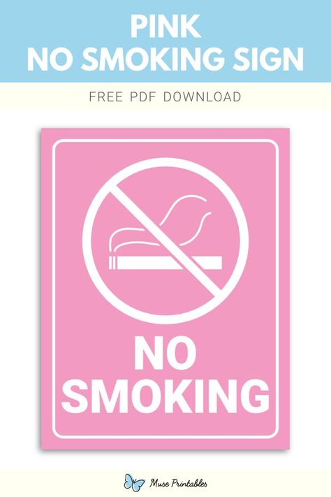 Free printable pink no smoking sign template in PDF format. Download it at https://museprintables.com/download/sign/pink-no-smoking/ Pink Stop Sign, Pink Sign, Vision Board Success, Free Vision Board, Vision Board Pics, Album Cover Wallpaper Collage, Danger Signs, Wifi Sign, Download Sign