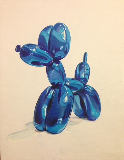 balloon animal marker drawing by Pony Lawson.  Prismacolor Colored Pencils and Copic Markers Marker Drawing Animals, Copic Markers Drawings, Marker And Colored Pencil Art, Prisma Color Drawings, Copic Markers Art, Prismacolor Drawings, Copic Artwork, Marker Artwork, Balloon Drawing