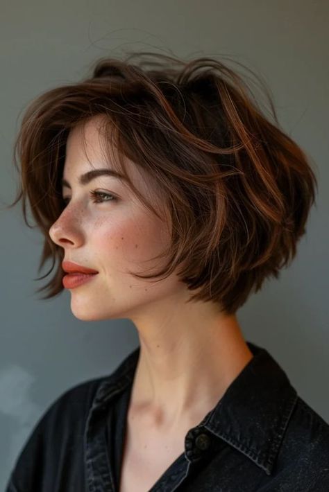 French Bob For Thick Wavy Hair, Side Part French Bob, French Bob Side Part, Boyfriend Bob, Short French Bob, Parisian Hair, Classic Bob Hairstyle, Straight Across Bangs, Short French