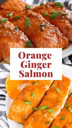 Orange Ginger Salmon, Clean Eating Salmon, Salmon Recipe Pan, Salmon Recipes Oven, Ginger Glaze, Seared Salmon Recipes, Salmon Recipes Pan Seared, Salmon Recipes Baked Healthy, Ginger Salmon