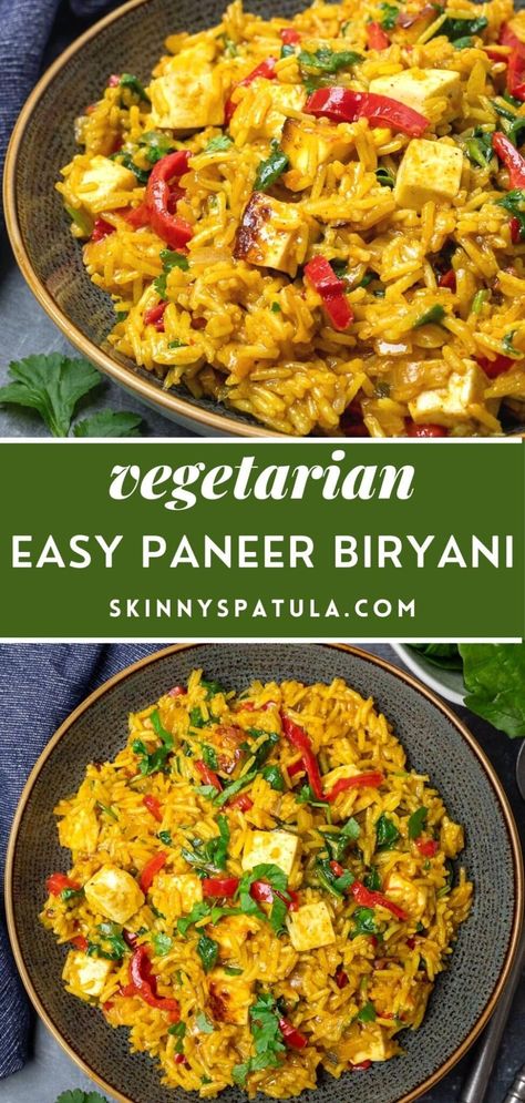 Easy Paneer Biryani Simple Paneer Recipes Indian, Homemade Biryani, Easy Paneer Recipes, Easy Biryani, Flavoured Rice, Vegetable Biryani Recipe, Indian Feast, Paneer Biryani, Veggie Meal