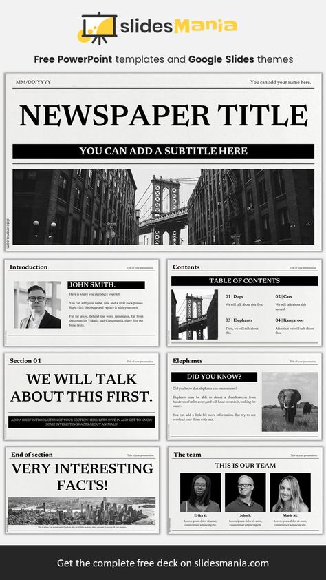 News Ppt Template, Newspaper Slide Template, Newspaper Ppt Template, Newspaper Style Design, This Or That Template, Free Presentation Template, Newspaper Presentation, Newspaper Powerpoint, How To Order Template