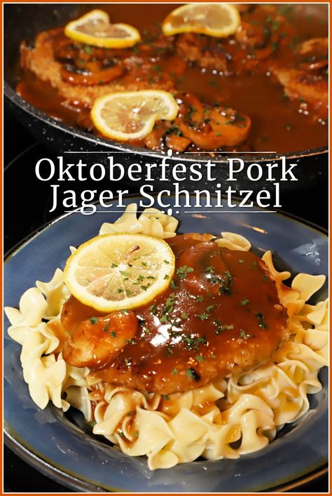 One of my favorite things to eat during Oktoberfest season is Pork Jager Schnitzel. It is a breaded, juicy pork tenderloin with a rich gravy that is served over egg noodles. Talk about amazing comfort food! Check out this semi homemade recipe using Aldi pork tenderloin. German Style Pork Tenderloin, German Pork Dishes, Jager Schnitzel, German Weiner Schnitzel Recipe, Weiner Schnitzel Recipe Pork, German Schnitzel Recipe Pork, Canadian Recipes, Juicy Pork Tenderloin, Flexitarian Recipes