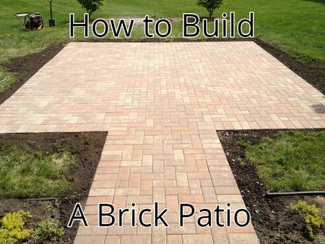 Build A Small Patio, Diy Backyard Brick Patio, Brick Driveway Diy, Brick Floor Outdoor Patio, How To Build A Brick Patio, How To Make A Brick Patio, What To Do With Extra Bricks Ideas, How To Lay A Brick Patio, Small Brick Patio Ideas Backyards