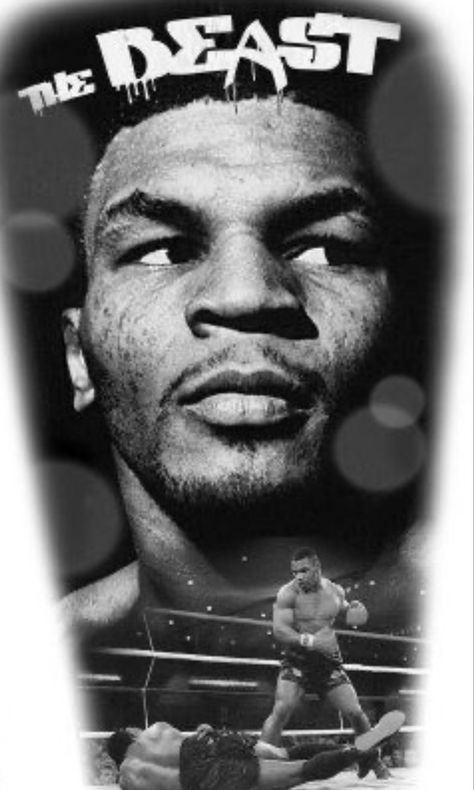 Mike Tyson Tattoo Portrait, Mike Tyson Tattoo Design, Boxing Tattoo Design, Tyson Tattoo, Mike Tyson Tattoo, Boxing Tattoos, Animal Sleeve, Animal Sleeve Tattoo, Black And White Tattoo