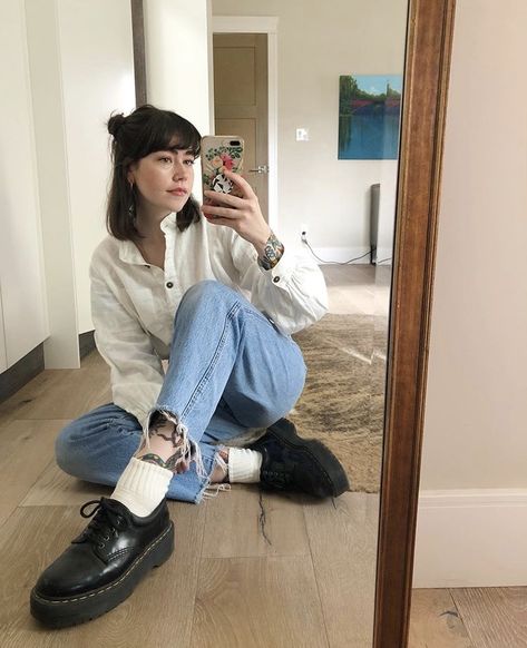 Oxfords And Dresses Outfit, Oxford Shoes Outfit Pants, Emo Night Outfit Summer, Docs 1461 Outfit, Dr Marten Oxford Outfit Women, Outfits With Oxfords Women, Oxfords Outfit Women, Black Oxfords Outfit, Queer Work Outfits