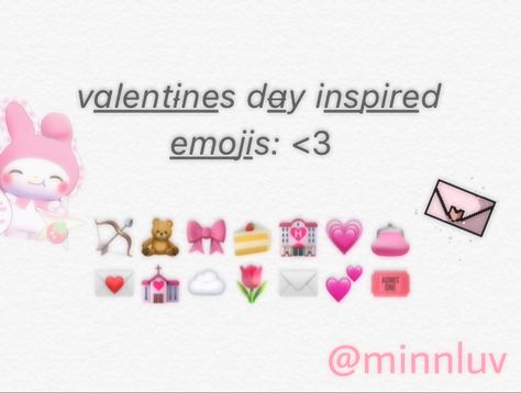 Snap Friend Emoji Ideas Aesthetic Pink, Pink Emoji Combinations, Pink Emoji Combos, Heart Emoji Combos, Love Emoji Combo, Valentine Emoji, Valentines Emoji Combos, Cute Pink Aesthetic Emojis, Valentine’s Day Emoji Combos