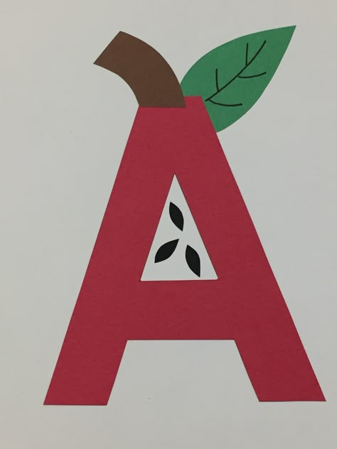 A is for apple Crafts With The Letter A, A Letter Craft Preschool, Letter A Craft For Preschool, Letter A Preschool Crafts, Crafts For Letter A, Letter A Kindergarten, Letter A Crafts For Kindergarten, Apple Craft Preschool, A Is For Craft