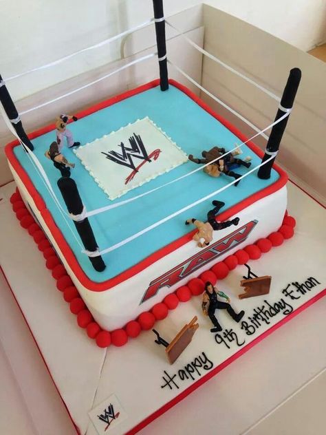 WWE cake Wwe Birthday Cakes, Wwe Cake, Wrestling Cake, Wrestling Party, Wwe Birthday Party, Wwe Party, Wwe Birthday, Sport Cakes, Cake Walk