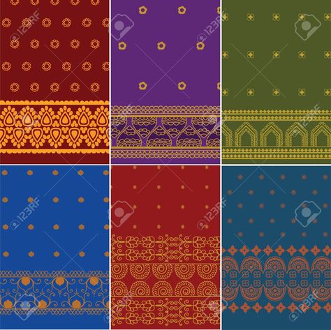 Saree Pattern, Drawing Borders, Sari Design, Saree Design, Indian Textiles, Preppy Wallpaper, Design Stamps, Indian Sari, Art Clipart